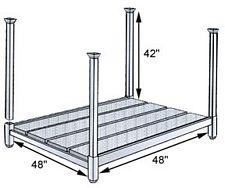48W x 48L x 42H Wood Deck Portable Stacking Rack - 4,000 lbs. cap.