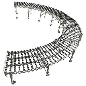 Flexible Gravity Skatewheel Conveyor - 30"W, 5' 2" to 20' 7"L, Galvanized Wheels, 300 lbs Cap.