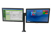 Dual Monitor Holder - Side by Side, Post Mount, 20 lb. Capacity, Up to 27"