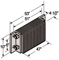 Extra Length Laminated Dock Bumper - 10"H x 51"W x 4-1/2"D, Black Finish
