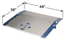 Model B aluminum dockplate 48" w x 36" d - 6,250 lb. capacity