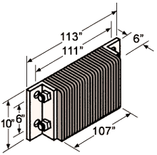 Extra Length Laminated Dock Bumper - 10"H x 111"W x 6"D, Galvanized End Plates