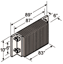 Extra Length Laminated Dock Bumper - 10"H x 87"W x 6"D, Galvanized End Plates