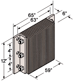 Extra Length Laminated Dock Bumper - 12"H x 63"W x 6"D, Galvanized End Plates