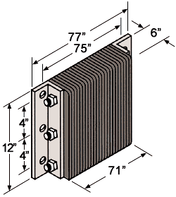 Extra Length Laminated Dock Bumper - 12"H x 75"W x 6"D, Black Finish