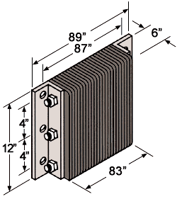 Extra Length Laminated Dock Bumper - 12"H x 87"W x 6"D, Galvanized End Plates