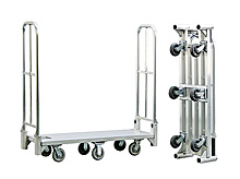 Aluminum Folding Stock Cart - 18"W x 61"H x 61"L Unfolded