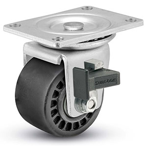 Swivel Caster with Side Lock - 3" x 1.81" Glass Filled Nylon Wheel, 1000 lb. Cap.