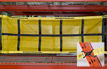 Rack Safety Straps w/ Fixed Mesh Panel - J-hooks for Structural Rack