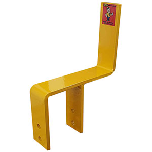 Beam-Mounted Pallet Stop - 3" Offset Mount, for 4" to 6.5"H Beams, with Drill-Through Hardware