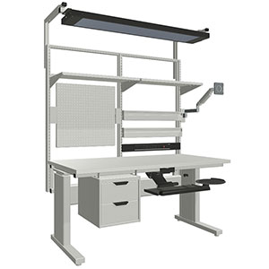 Heavy-Duty Assembly Workstation - Manual Adjustment, 60"W x 30"D Top