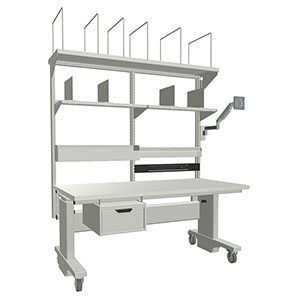 Heavy-Duty Packing Workstation - Manual Adjustment, 60"W x 30"D Top with Casters