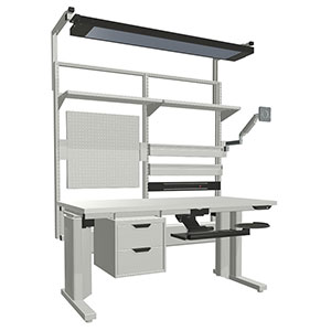 Heavy-Duty Assembly Workstation - Electric Adjustment, 60"W x 30"D Top