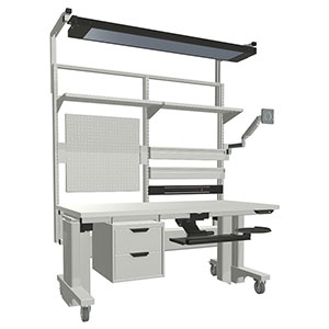 Heavy-Duty Assembly Workstation - Electric Adjustment, 60"W x 30"D Top with Casters