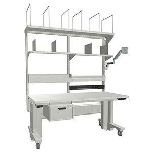 Heavy-Duty Packing Workstation - Electric Adjustment, 60"W x 30"D Top with Casters