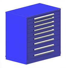 Rack Engineering Modular Cabinet with (2) 3-1/16", (3) 3-7/8", (2) 4-5/8", (1) 5-7/16", (1) 6-1/4" Drawers - 45"W x 27-3/4"D x 46-1/8"H