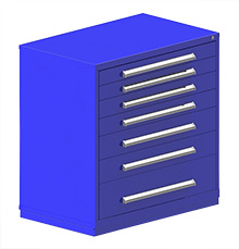 Rack Engineering Modular Cabinet with (2) 3-7/8", (2) 4-5/8", (2) 6-1/4", (1) 9-7/16" Drawers - 45"W x 27-3/4"D x 46-1/8"H