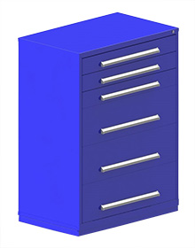 Rack Engineering Modular Cabinet with (3) 5-7/16", (3) 12-5/8" Drawers - 45"W x 27-3/4"D x 61-1/8"H