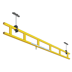 Ceiling Mounted Tie-Off Anchor, Trussed Single Track, 2 Person Cap., 128'L x 14-3/8"H
