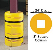 Column Sentry 8" square w/ Fire Extinguisher Cutout, 24" diameter; 42" tall