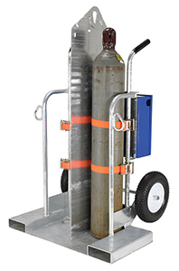 Welding Torch Cylinder Cart - Galvanized Deluxe w/ Foam-Filled Wheels