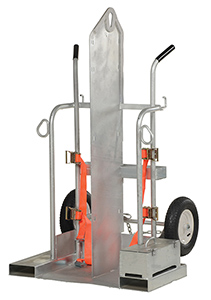 Welding Torch Cylinder Cart - Galvanized Deluxe w/ Pneumatic Wheels