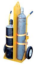 Welding Torch Cylinder Cart - Basic w/ Foam-Filled Wheels, Overhead Lift Eye, Fire Coating