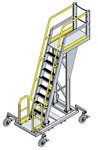 Mobile Cantilever Work Platform - 6 Sq.Ft., 10'H Deck