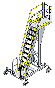 Mobile Cantilever Work Platform - 6 Sq.Ft., 11'H Deck