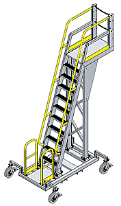 Mobile Cantilever Work Platform - 6 Sq.Ft., 12'H Deck