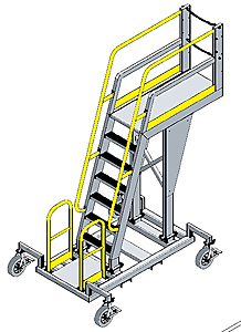 Mobile Cantilever Work Platform - 6 Sq.Ft., 8'H Deck
