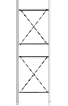 Medium-Heavy Duty Cantilever X Braces - for 16' to 20' Uprights, 41"L
