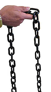 Heavy Duty Black Plastic Chain - 17'L x 2"Dia.