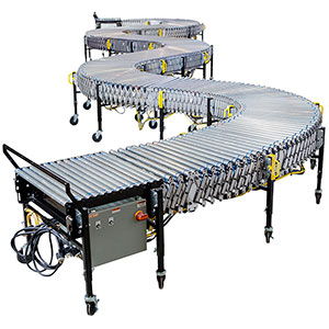 Flexible Powered Conveyor - 36"W, 45' to 80'L, 50 lbs/ft Cap.