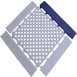 Edge Ramp for Floor Work Tile - Corner Section Male - Grit Finish