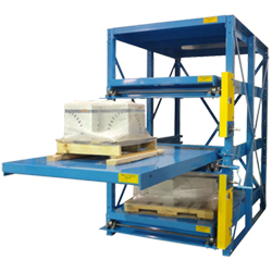 Crank-Out Storage Rack 8' H, (2) 48" x 48" Shelves