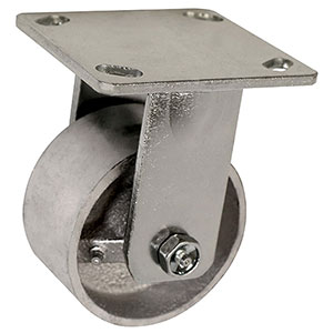 F Series Rigid Caster - 4" x 2" Cast Iron Wheel - 800 lb. Cap.
