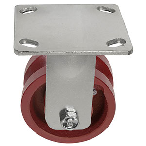F Series Rigid Caster - 4" x 2" V-Groove Iron Wheel - 800 lb. Cap.