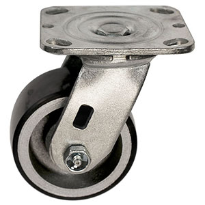 D Series Swivel Caster - 4" x 2" Urethane on Iron Wheel - 700 lb. Cap.