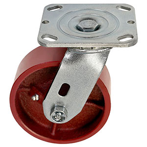 D Series Swivel Caster - 5" x 2" Ductile Steel Wheel - 2,000 lb. Cap.