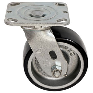 D Series Swivel Caster - 5" x 2" Urethane on Iron Wheel - 1,050 lb. Cap.