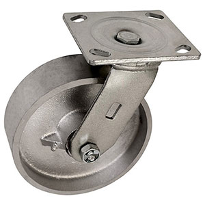 D Series Swivel Caster - 6" x 2" Cast Iron Wheel - 1,200 lb. Cap.