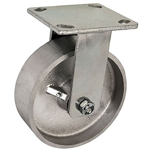 F Series Rigid Caster - 6" x 2" Cast Iron Wheel - 1,200 lb. Cap.