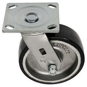 D Series Swivel Caster - 6" x 2" Urethane on Iron Wheel - 1,200 lb. Cap.