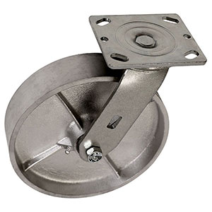D Series Swivel Caster - 8" x 2" Cast Iron Wheel - 1,200 lb. Cap.