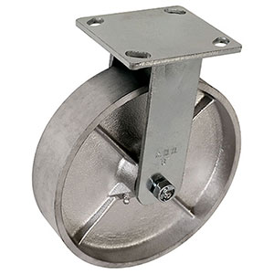 F Series Rigid Caster - 8" x 2" Cast Iron Wheel - 1,400 lb. Cap.