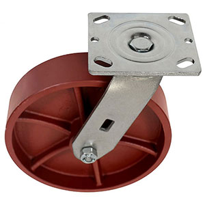 D Series Swivel Caster - 8" x 2" Ductile Steel Wheel - 2,000 lb. Cap.