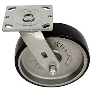 D Series Swivel Caster - 8" x 2" Urethane on Iron Wheel - 1,200 lb. Cap.