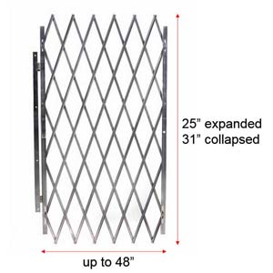 Retractable Folding Door Gate, 48" wide, 31" high