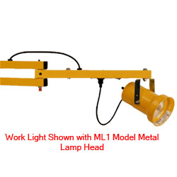 Double-Strut Work Light - 60" Arm, Polycarbonate Lamp Head w/ LED Module